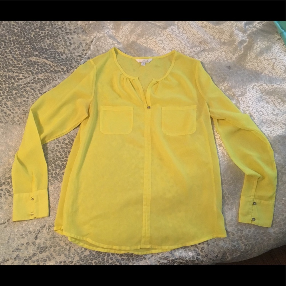 Bright Yellow Blouse Top
